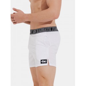 Mens Sport Solid Color Patchwork Letter Waistband Quick Dry Breathable Mid Waist Shorts