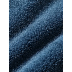 Mens Letter Embroidery Label Warm Fleece Long Sleeve Coats