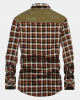 Mens Classic Plaid Piush Lined Long Sleeve Lapel Thick Vintage Shirt Jacket