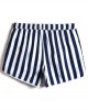 Mens Classic Striped Print Loose Quick Dry Drawstring Waist Holiday Beach Board Shorts