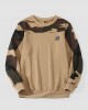 Men Camo Print Patchwork Applique Bodycorn Hem Pullover Sweatshirt