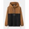 Men Patchwork Color Block Zip Embroidery Hoodies Windbreaker Jackets