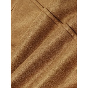 Mens Vintage Solid Color Warm Mid  Length Woolen Coats With Pocket