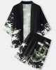 Mens Kimono Loong Pattern Chinoiserie Dragon Two Piece Outfits