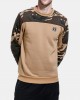 Men Camo Print Patchwork Applique Bodycorn Hem Pullover Sweatshirt