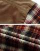 Mens Classic Plaid Piush Lined Long Sleeve Lapel Thick Vintage Shirt Jacket